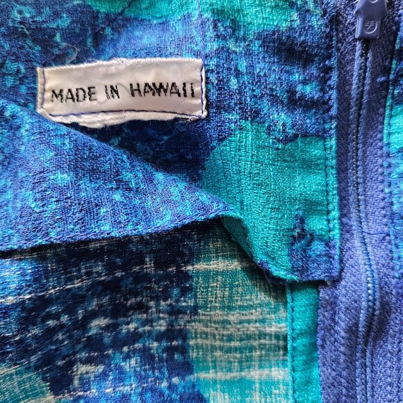 Size L Vintage 1970s Hawaiian Maxi Dress - Picture 9 of 9